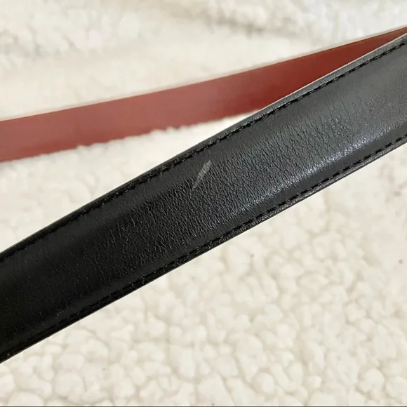 Coach Navy Leather Belt